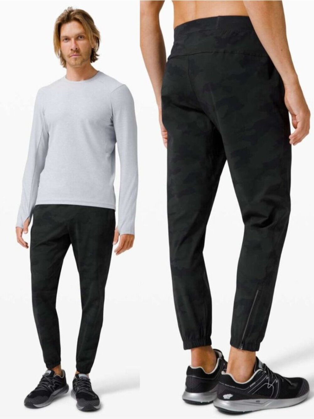 LULULEMON Surge Jogger Shorter 27" Size Medium Heritage 365 Camo Black Multi